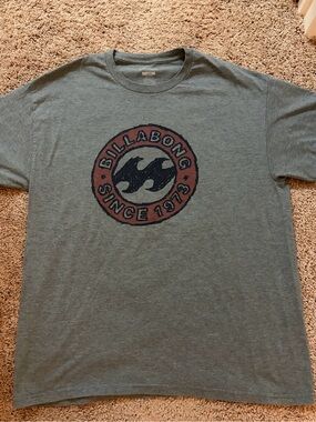 Billabong Heather Gray Short Sleeve Logo Tee
